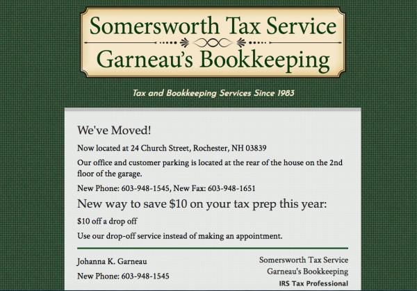 Somersworth Tax Service, Garneau's Bookkeeping