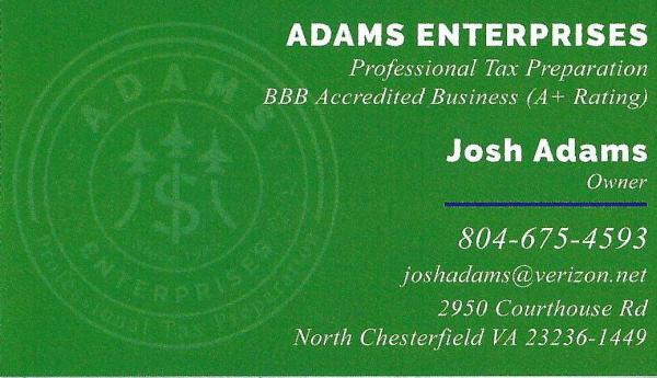 Adams Enterprises Professional Tax Preparation