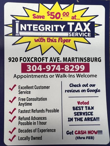 Integrity Tax Service 920 Foxcroft Ave Martinsburg WV 25401