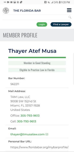 TAM LAW - the Law Offices of Thayer A. Musa