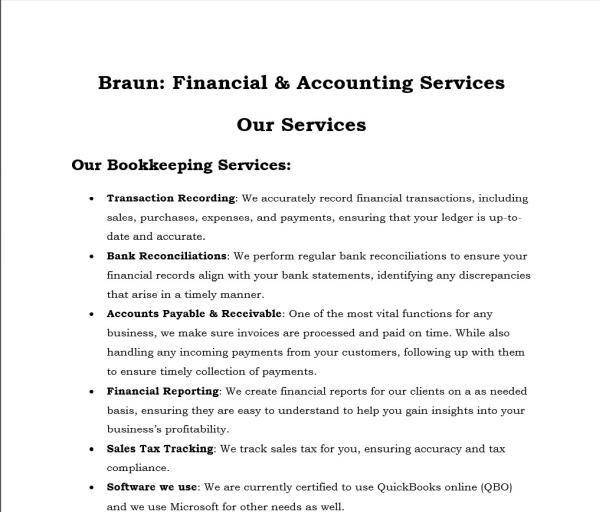 Braun - Financial & Accounting Services