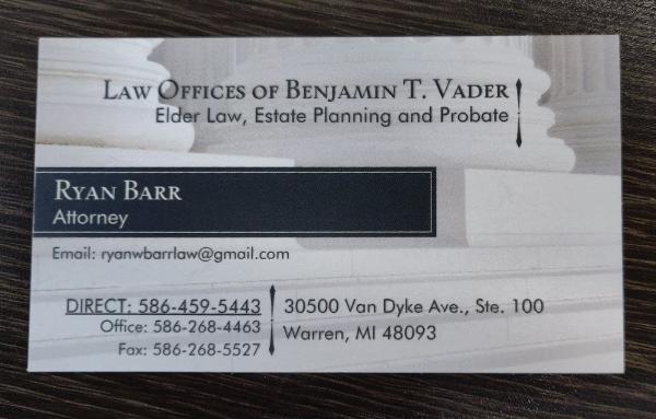 Law Offices Of Benjamin T. Vader