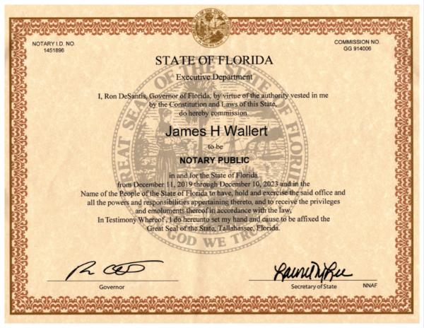 James H Wallert Mobile Notary Signing Service,