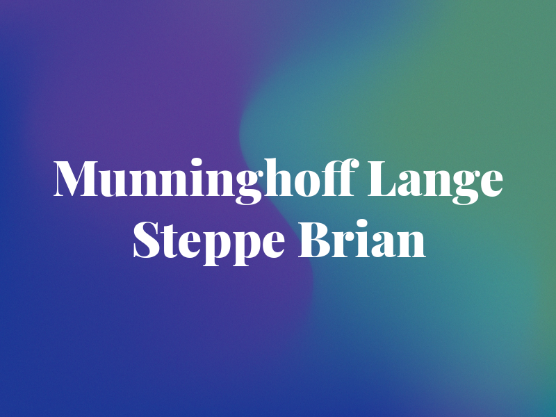 Munninghoff Lange & Co: Steppe Brian CPA