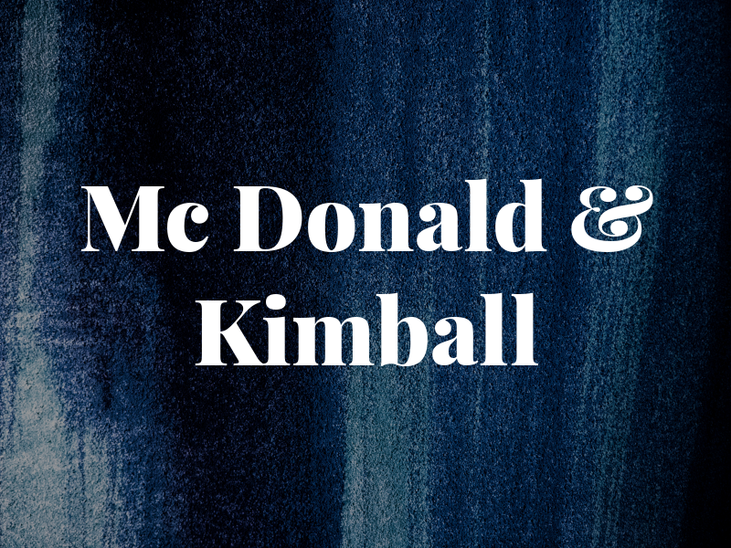 Mc Donald & Kimball
