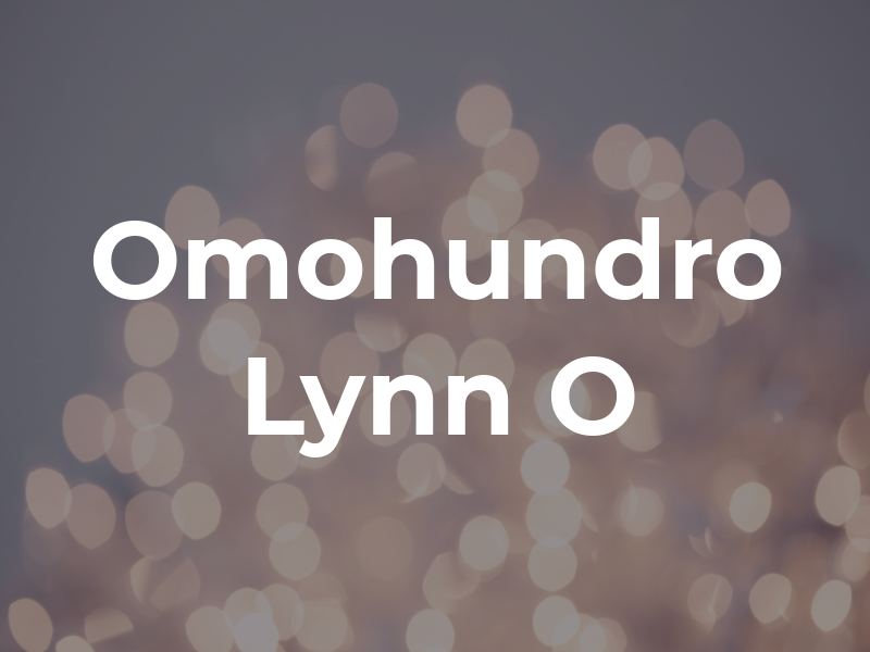 Omohundro Lynn O