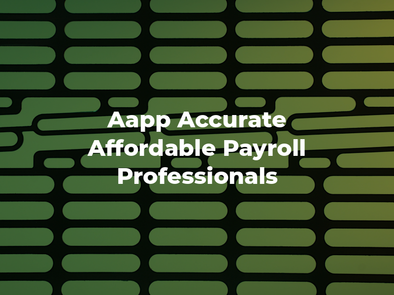 Aapp Accurate Affordable Payroll Professionals