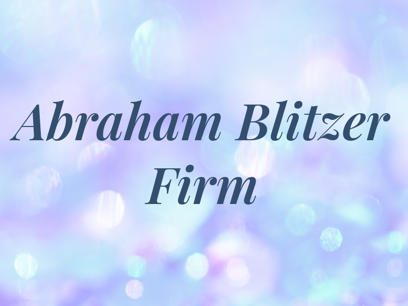 Abraham C Blitzer Law Firm