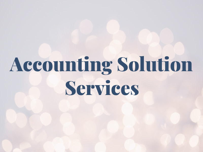 Accounting Solution Services