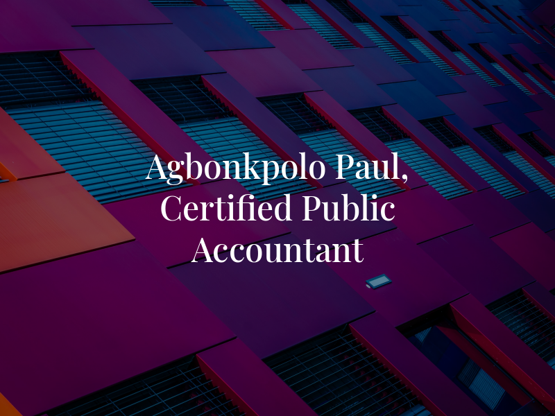 Agbonkpolo Paul, Certified Public Accountant