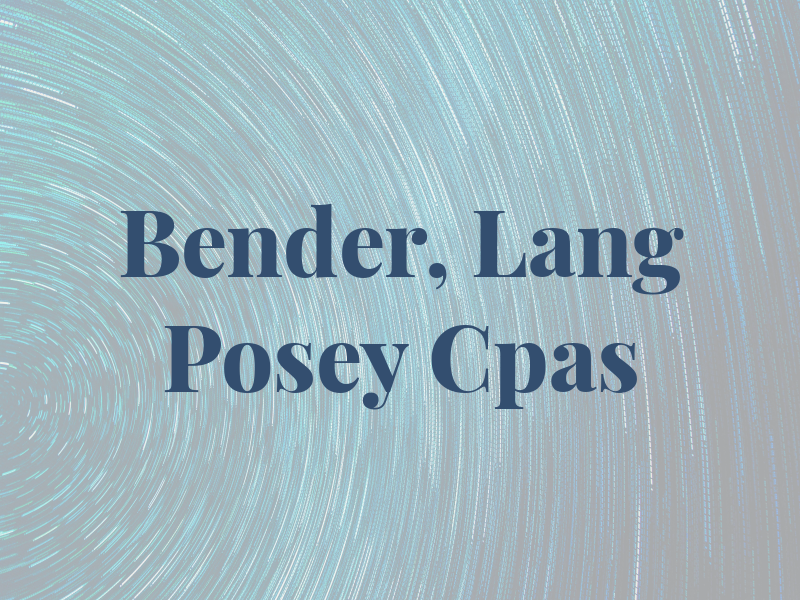 Bender, Lang & Posey Cpas