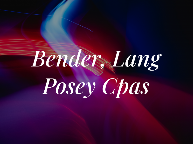 Bender, Lang & Posey Cpas