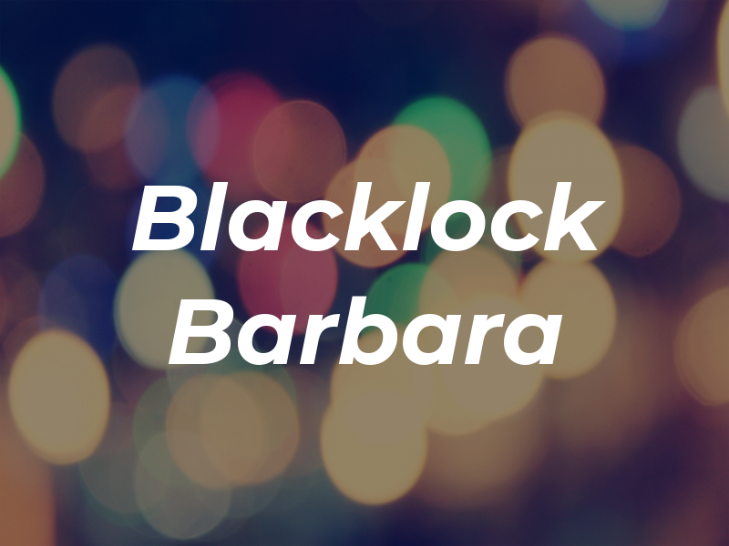 Blacklock Barbara