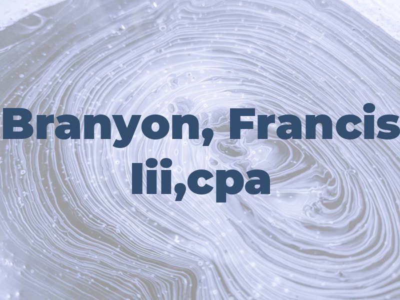 Branyon, Francis M Iii,cpa