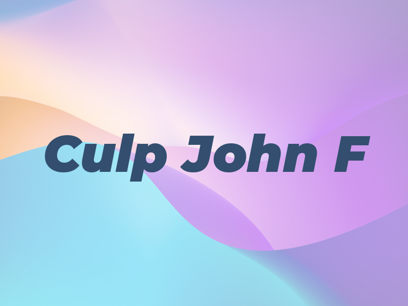 Culp John F