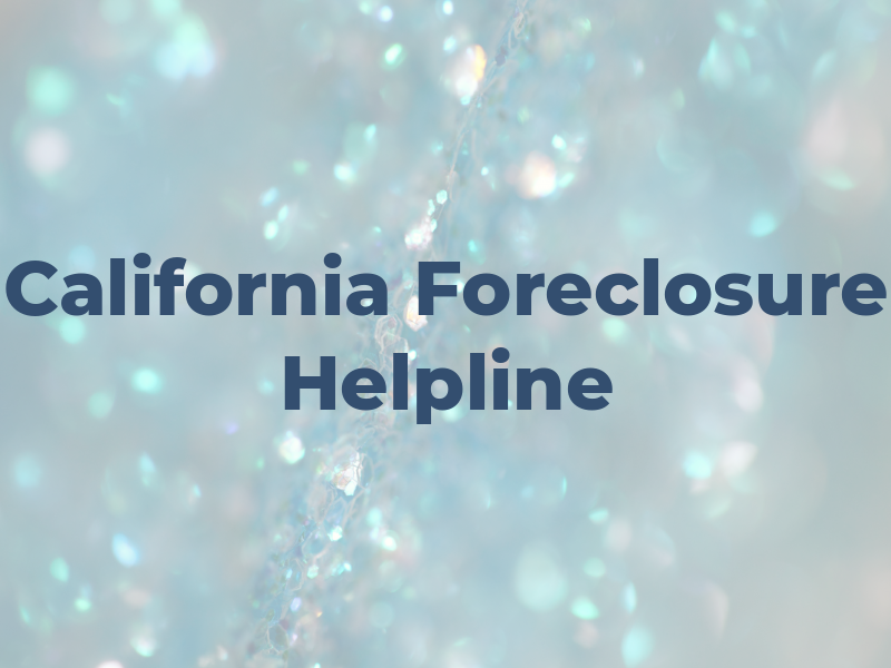 California Foreclosure Helpline
