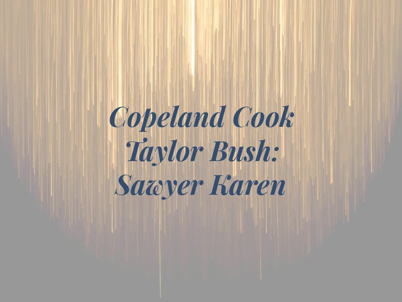 Copeland Cook Taylor & Bush: Sawyer Karen K