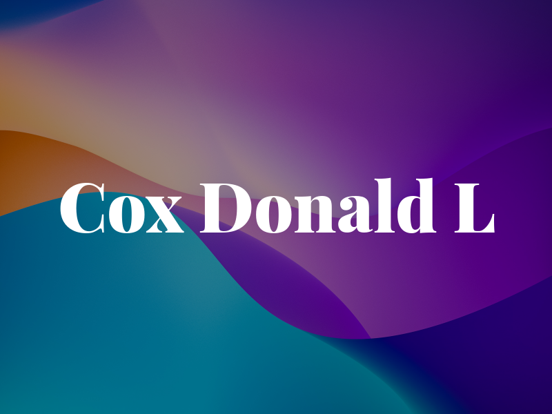 Cox Donald L