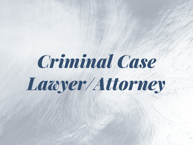 Criminal Case Lawyer/Attorney