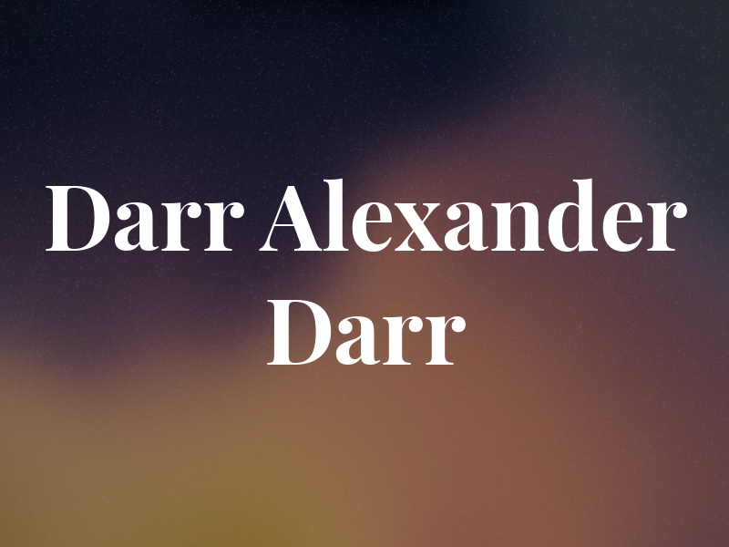 Darr Law - Alexander Darr