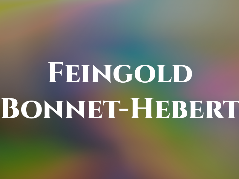 Feingold Bonnet-Hebert