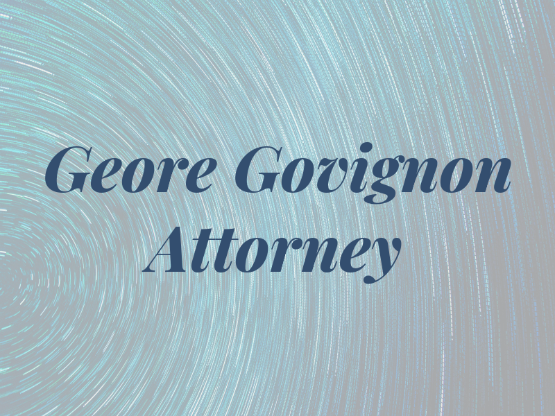 Geore P Govignon Attorney