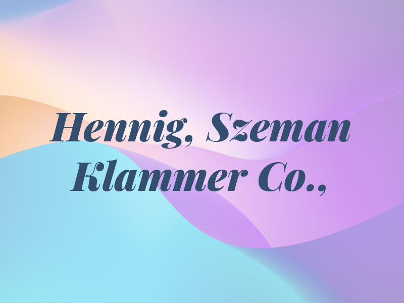 Hennig, Szeman & Klammer Co., LPA