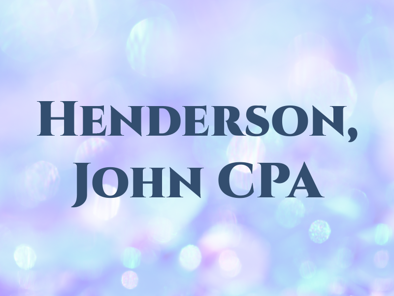 Henderson, John CPA