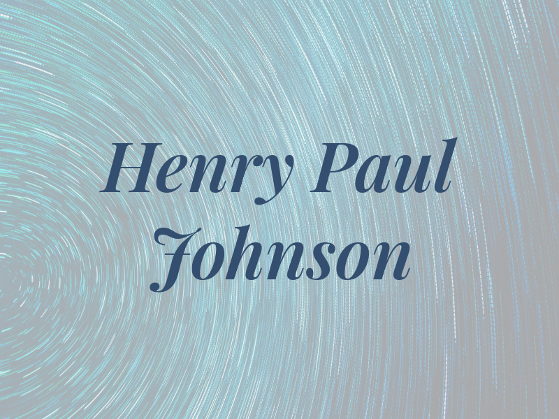 Henry Paul Johnson