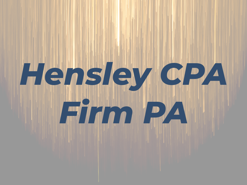 Hensley CPA Firm PA