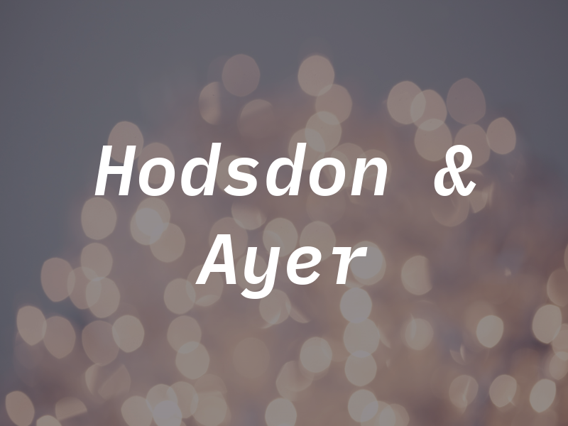 Hodsdon & Ayer