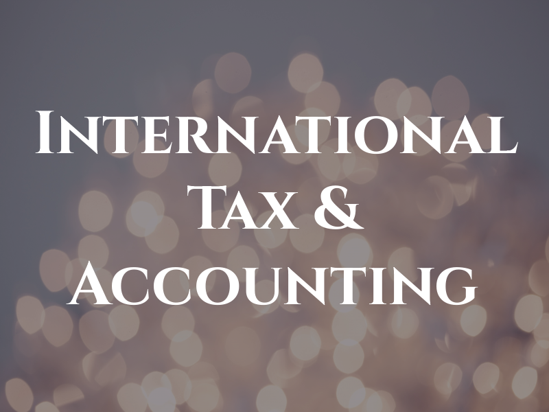 International Tax & Accounting