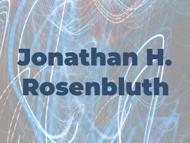 Jonathan H. Rosenbluth
