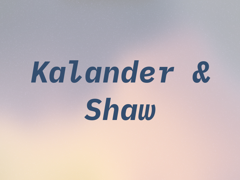 Kalander & Shaw