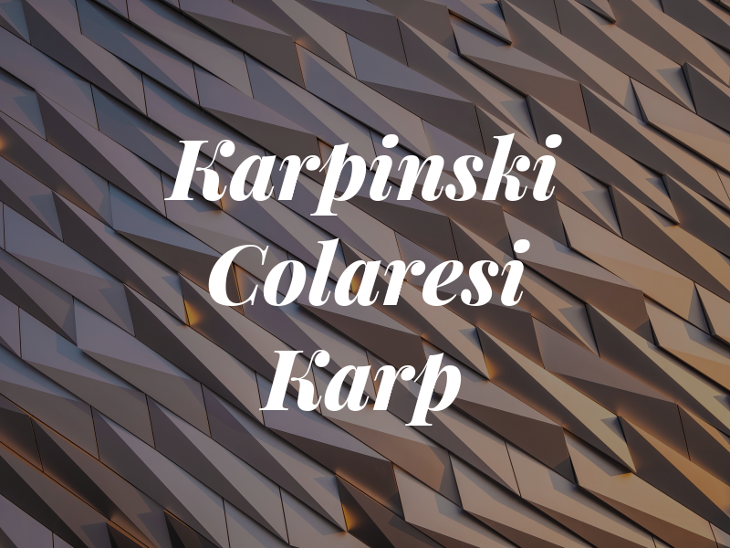 Karpinski Colaresi & Karp