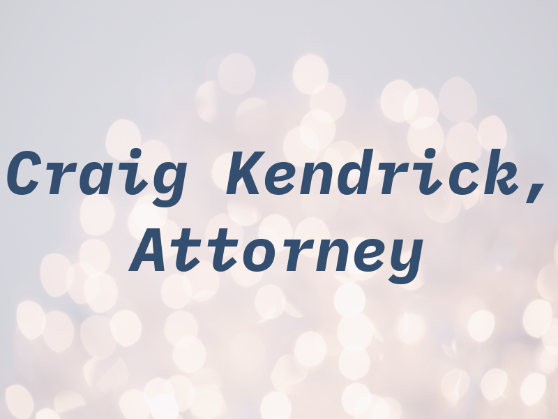 L. Craig Kendrick, Attorney at Law