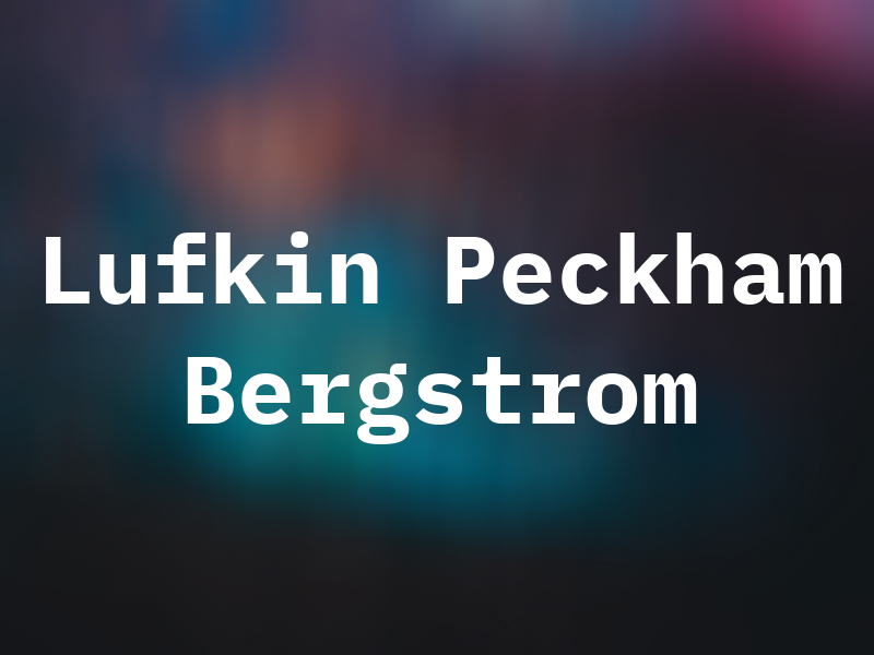 Lufkin Peckham Bergstrom