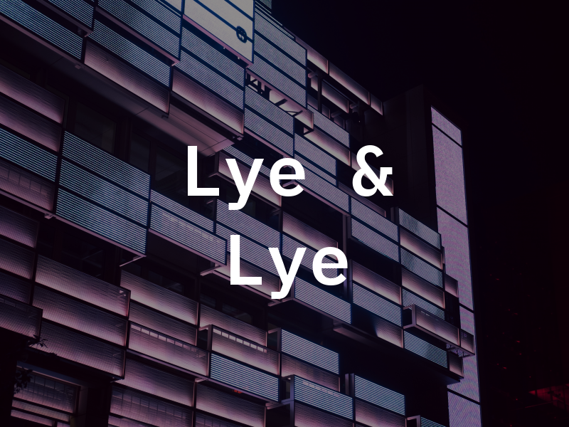Lye & Lye