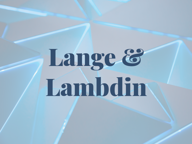 Lange & Lambdin