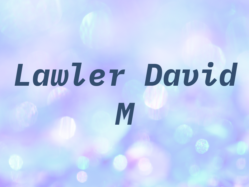 Lawler David M
