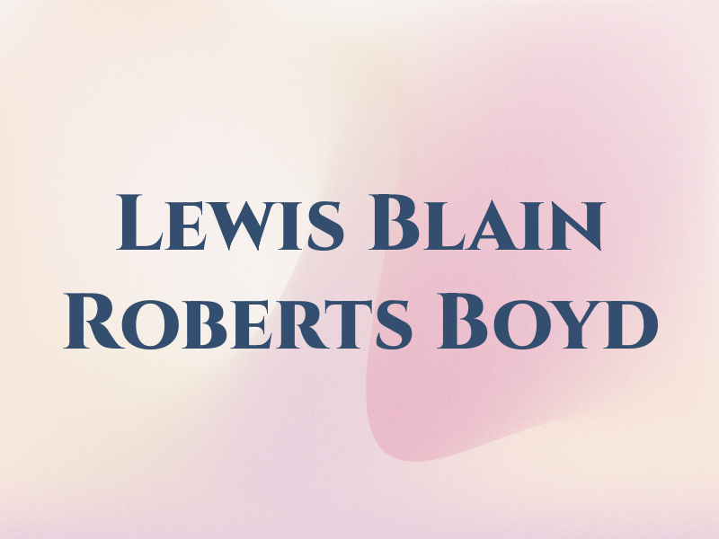 Lewis Blain Roberts & Boyd