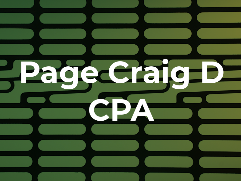 Page Craig D CPA
