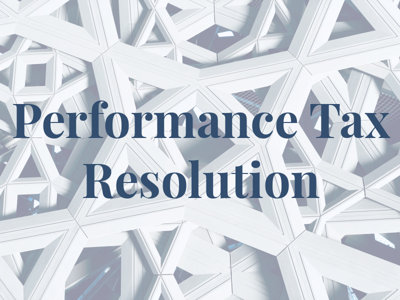 Performance Tax Resolution