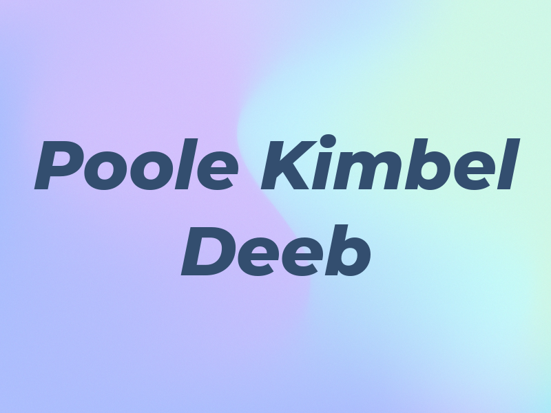 Poole Kimbel & Deeb