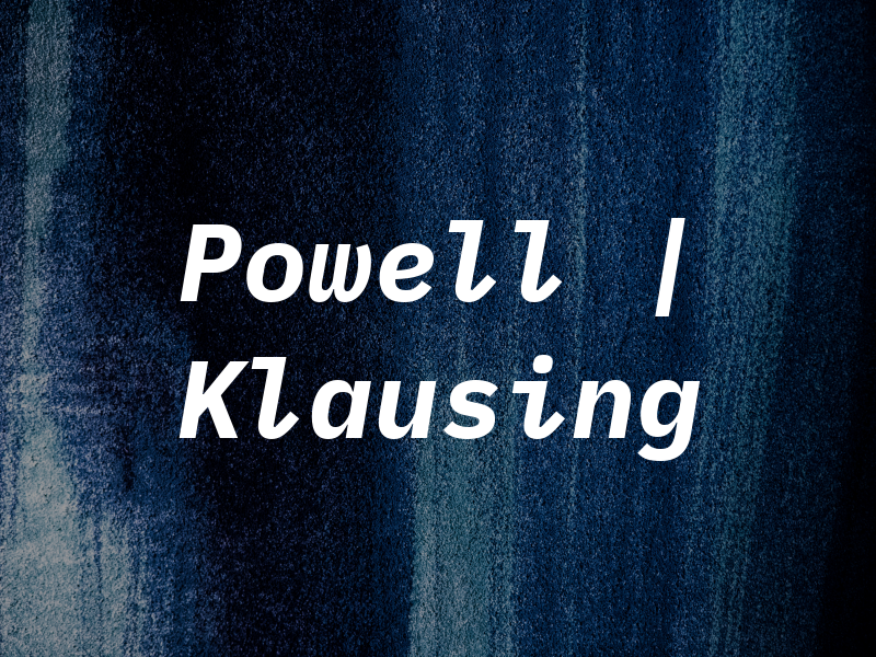 Powell | Klausing
