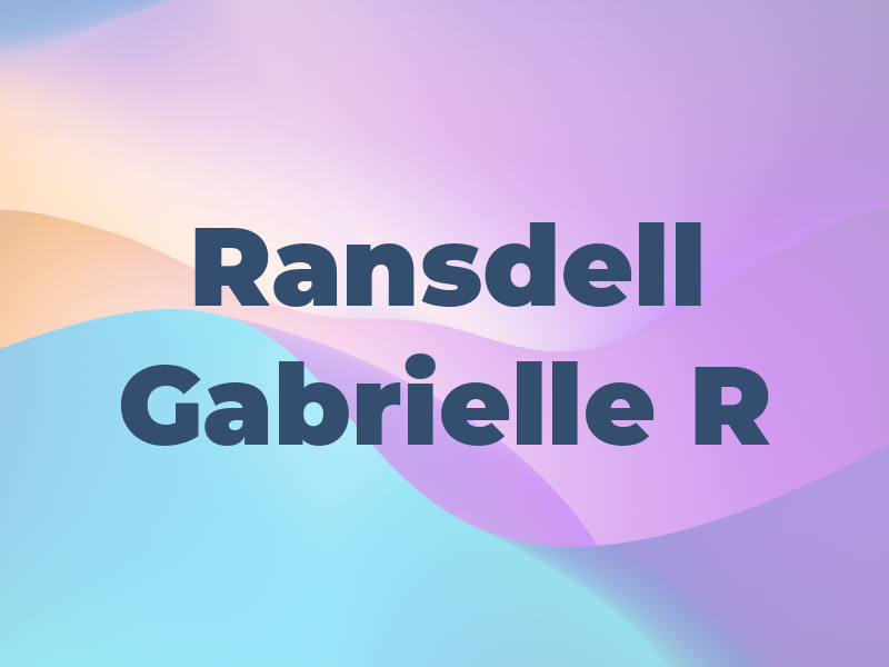 Ransdell Gabrielle R