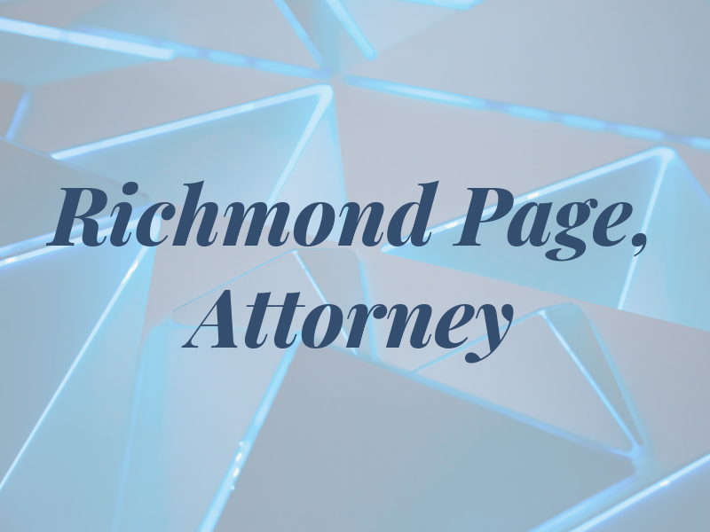 Richmond H Page, Attorney at Law