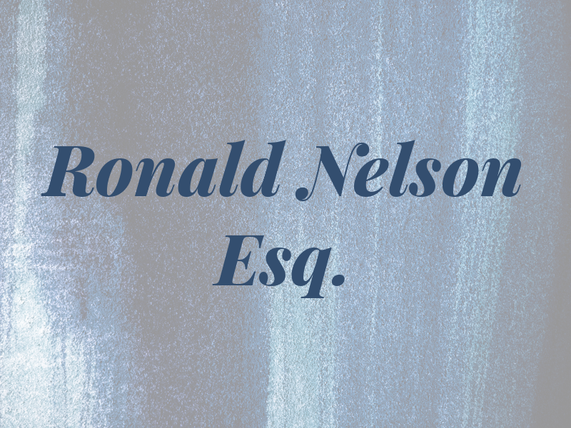 Ronald J Nelson Esq.