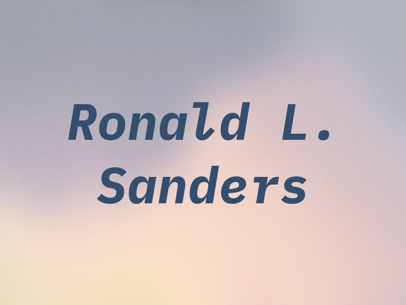 Ronald L. Sanders