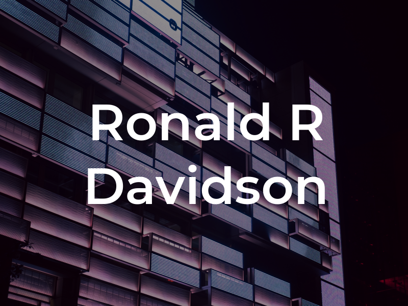 Ronald R Davidson